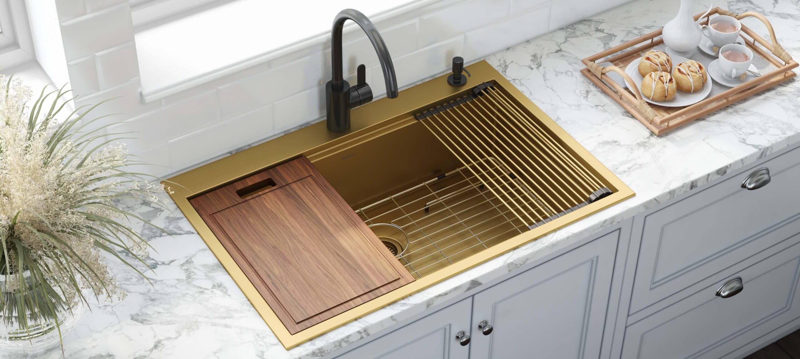 Gold Sinks For A Kitchen Glow Up