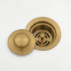 Ruvati Deep Basket Strainer Drain for Kitchen Sinks all Metal 3-1/2 inch - Brushed Gold Satin Brass - RVA1027GG