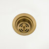 Ruvati Extended Garbage Disposal Flange with Deep Basket Strainer - Matte Gold Satin Brass - RVA1049GG