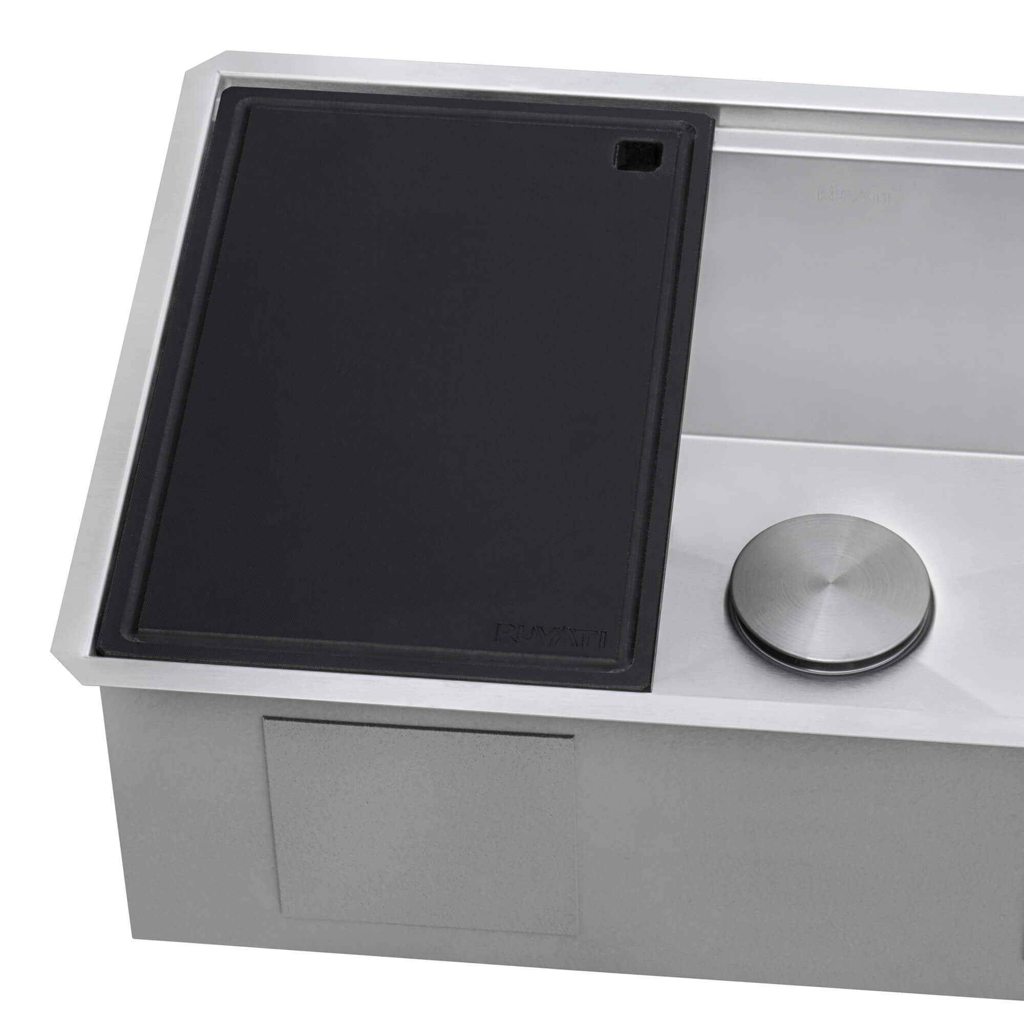 Ruvati 17 x 11 inch LedgeFit Black Resin Replacement Cutting Board for Ruvati Workstation Sinks - RVA1217BLK