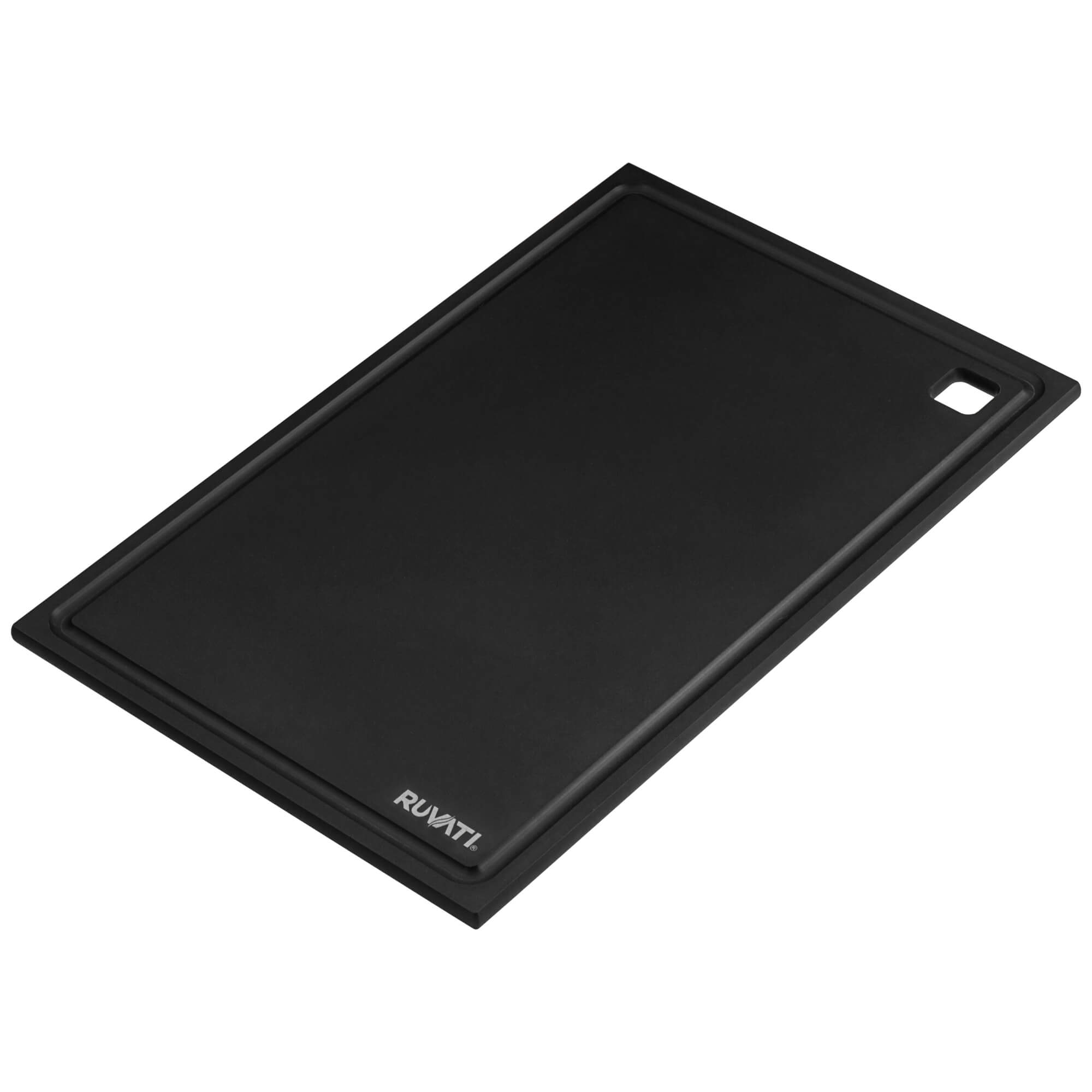 Ruvati 17 x 11 inch Matte Black Composite Replacement Cutting Board for Ruvati Workstation Sinks - RVA1217BWC