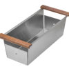 Ruvati Workstation Sink Replacement Colander 17 inch Stainless Steel with Wooden Handles - RVA1317