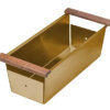 Ruvati Workstation Sink Replacement Colander 17 inch Gold Stainless Steel with Wooden Handles - RVA1317GG