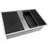 Ruvati Black Silicone Foldable Drying Rack for Workstation Sinks Trivet Window Pane Design - RVA1397