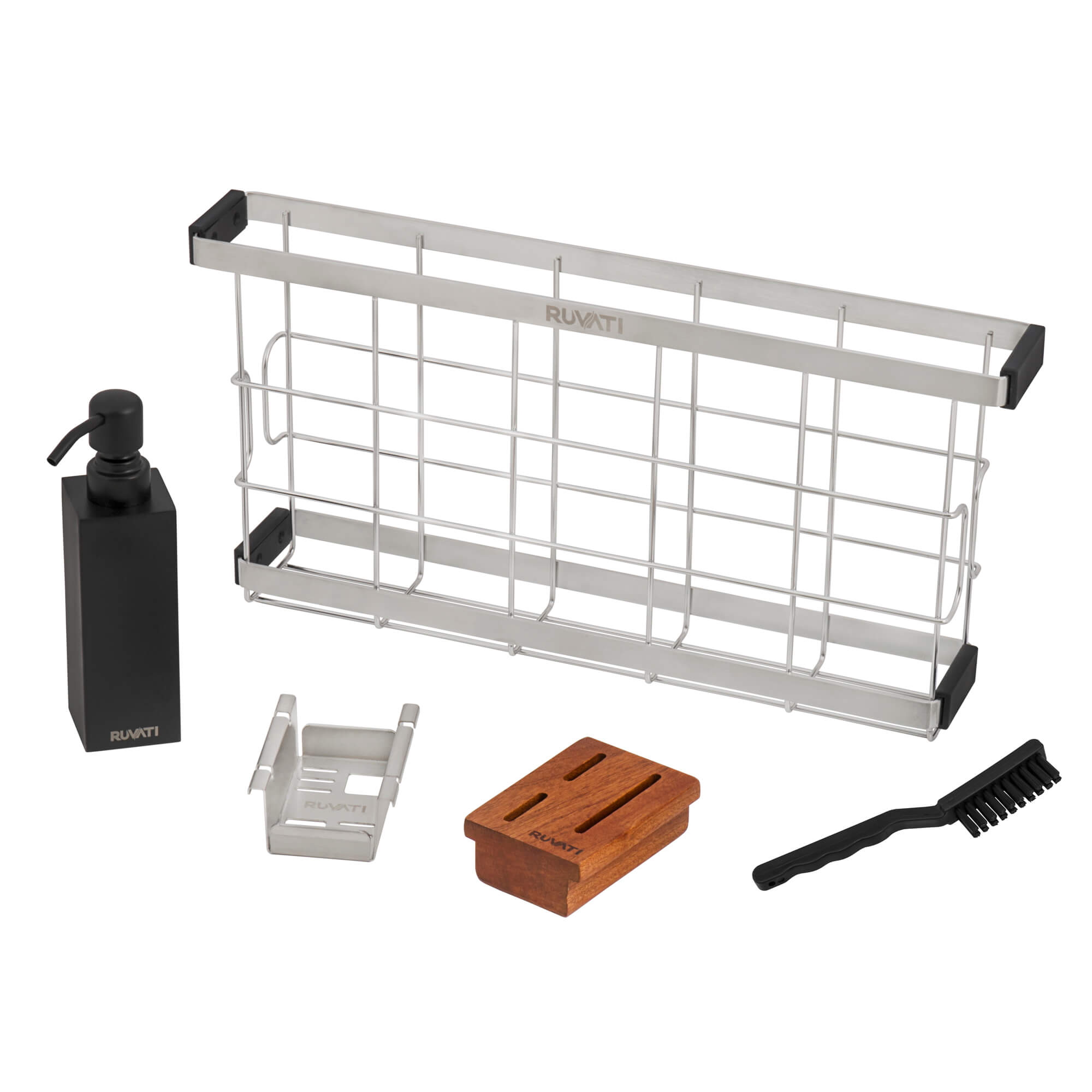 Ruvati Multi-function Workstation Organizer and Caddy with Soap Dispenser and Knife Block - RVA1580 Ruvati Multi-function Workstation Organizer and Caddy with Soap Dispenser and Knife Block - RVA1580
