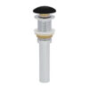 Ruvati Black Ceramic Top Push Pop-up Drain for Bathroom Sinks without Overflow- RVA5102BK