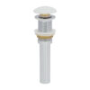 Ruvati White Ceramic Top Push Pop-up Drain for Bathroom Sinks without Overflow- RVA5102WH