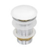 Ruvati White Ceramic Top Push Pop-up Drain for Bathroom Sinks without Overflow- RVA5102WH