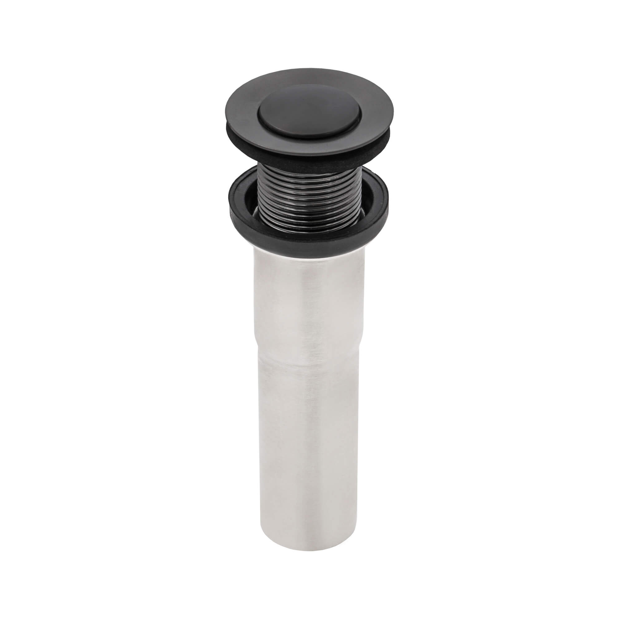 Ruvati Push Pop-up Drain for Bathroom Sinks without Overflow - Gunmetal Black Stainless Steel - RVA5103BL