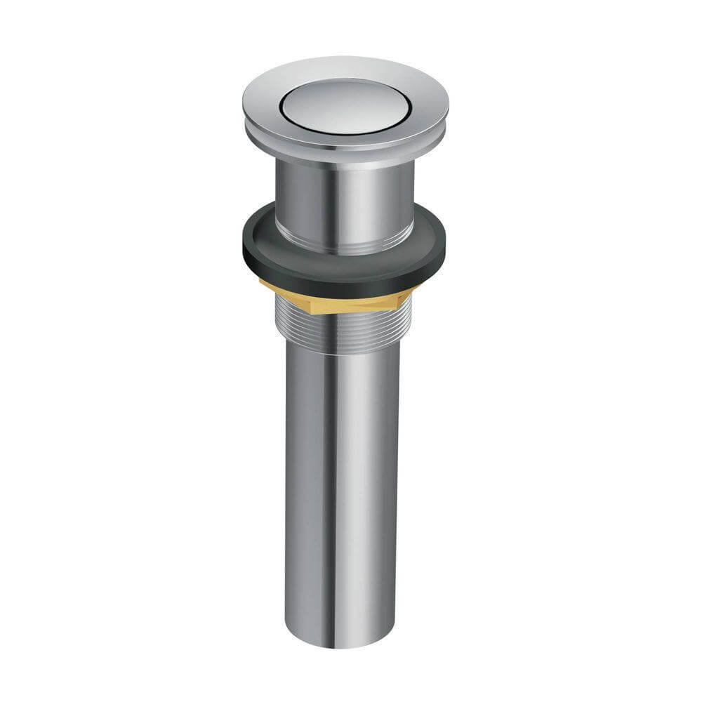 Ruvati Push Pop-up Drain for Bathroom Sinks without Overflow - Stainless Steel Finish - RVA5103ST