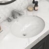 Ruvati 15 x 12 inch Undermount Bathroom Vanity Sink White Oval Porcelain Ceramic with Overflow - RVB0616