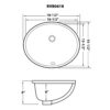 Ruvati 16 x 13 inch Undermount Bathroom Sink Biscuit Oval Porcelain Ceramic with Overflow - RVB0618BC