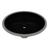 Ruvati 16 x 13 inch Undermount Bathroom Sink Black Oval Porcelain Ceramic with Overflow - RVB0618BK Oval Bathroom Black Ceramic with Overflow Sink