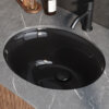 Ruvati 16 x 13 inch Undermount Bathroom Sink Black Oval Porcelain Ceramic with Overflow - RVB0618BK Ruvati 16 x 13 inch Undermount Bathroom Sink Black Oval Porcelain Ceramic with Overflow - RVB0618BK