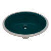 Ruvati 16 x 13 inch Undermount Bathroom Sink Emerald Green Oval Porcelain Ceramic with Overflow - RVB0618EG