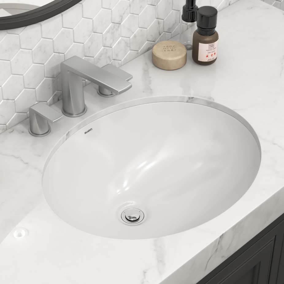 Oval Undermount Ceramic Bathroom Sink