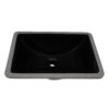 Ruvati 17 x 12 inch Undermount Bathroom Vanity Sink Black Rectangular Porcelain Ceramic with Overflow - RVB0718BK Rectangular Black Undermount Bathroom Ceramic Sink