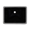 Ruvati 17 x 12 inch Undermount Bathroom Vanity Sink Black Rectangular Porcelain Ceramic with Overflow - RVB0718BK Ruvati 17 x 12 inch Undermount Bathroom Vanity Sink Black Rectangular Porcelain Ceramic with Overflow - RVB0718BK