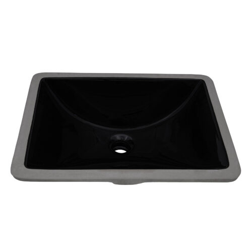 Rectangular BlackCeramic Undermount Bathroom Sink