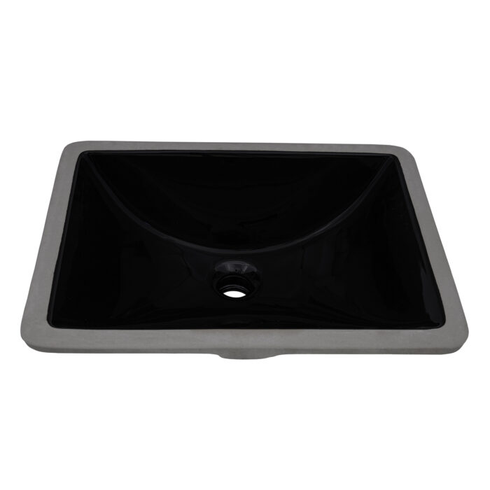 Rectangular BlackCeramic Undermount Bathroom Sink