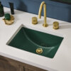 Ruvati 18 x 13 inch Undermount Bathroom Sink Emerald Green Rectangular Porcelain Ceramic with Overflow - RVB0720EG