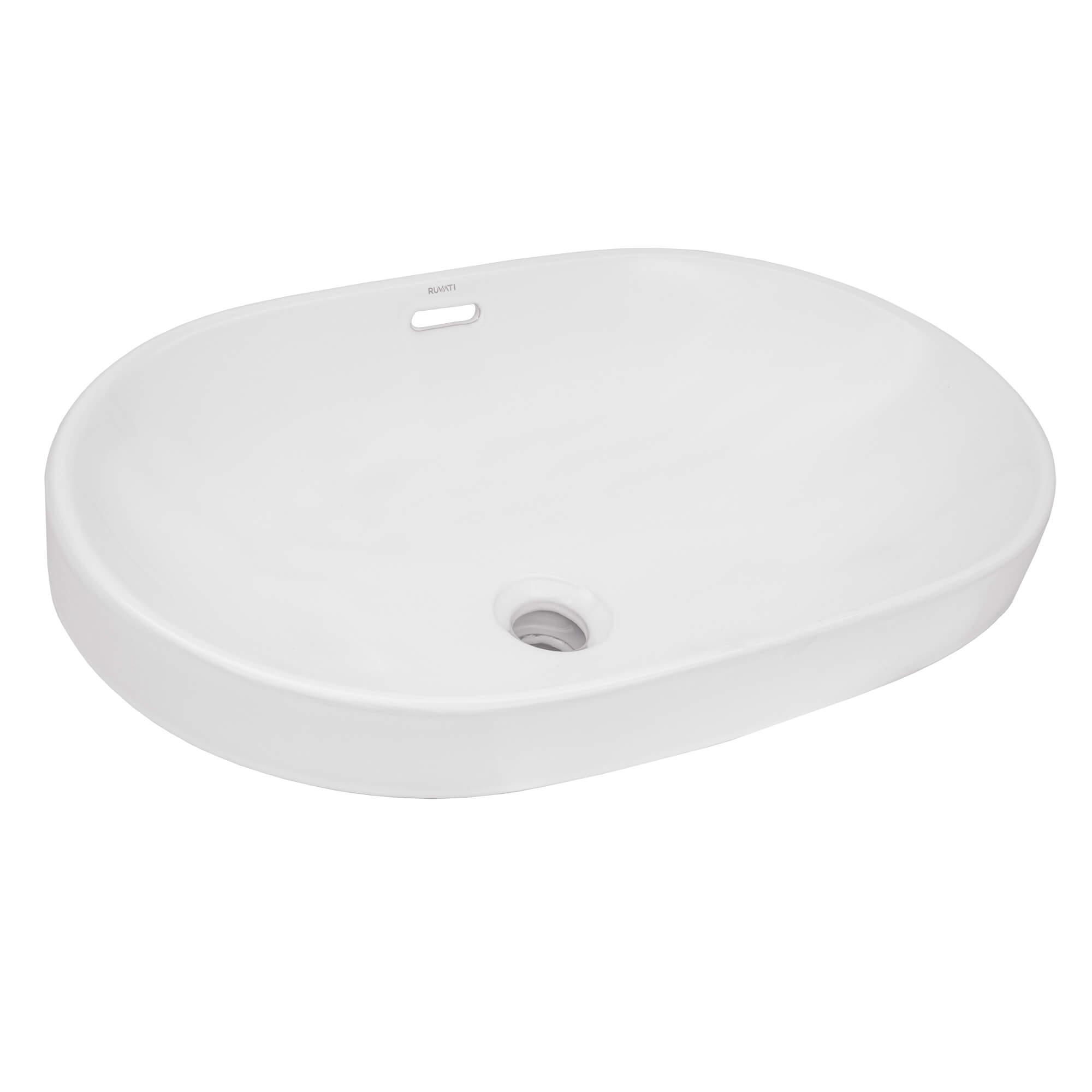 Rectangular Drop-in White Ceramic Bathroom Sink