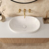 Ruvati 24 x 16 inch Semi-Recessed Drop-in Topmount Bathroom Sink Rectangular Ceramic with Overflow White - RVB0923WH
