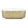Ruvati 15 x 15 inch Bathroom Vessel Sink Gold Decorative Pattern Above Vanity Counter White Porcelain Ceramic - RVB1515WG4