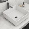 Ruvati 15 x 15 inch Bathroom Vessel Sink White Square Above Counter Porcelain Ceramic - RVB1616