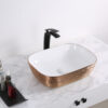 White Rose Gold Bathroom TopMount Vessel Sink