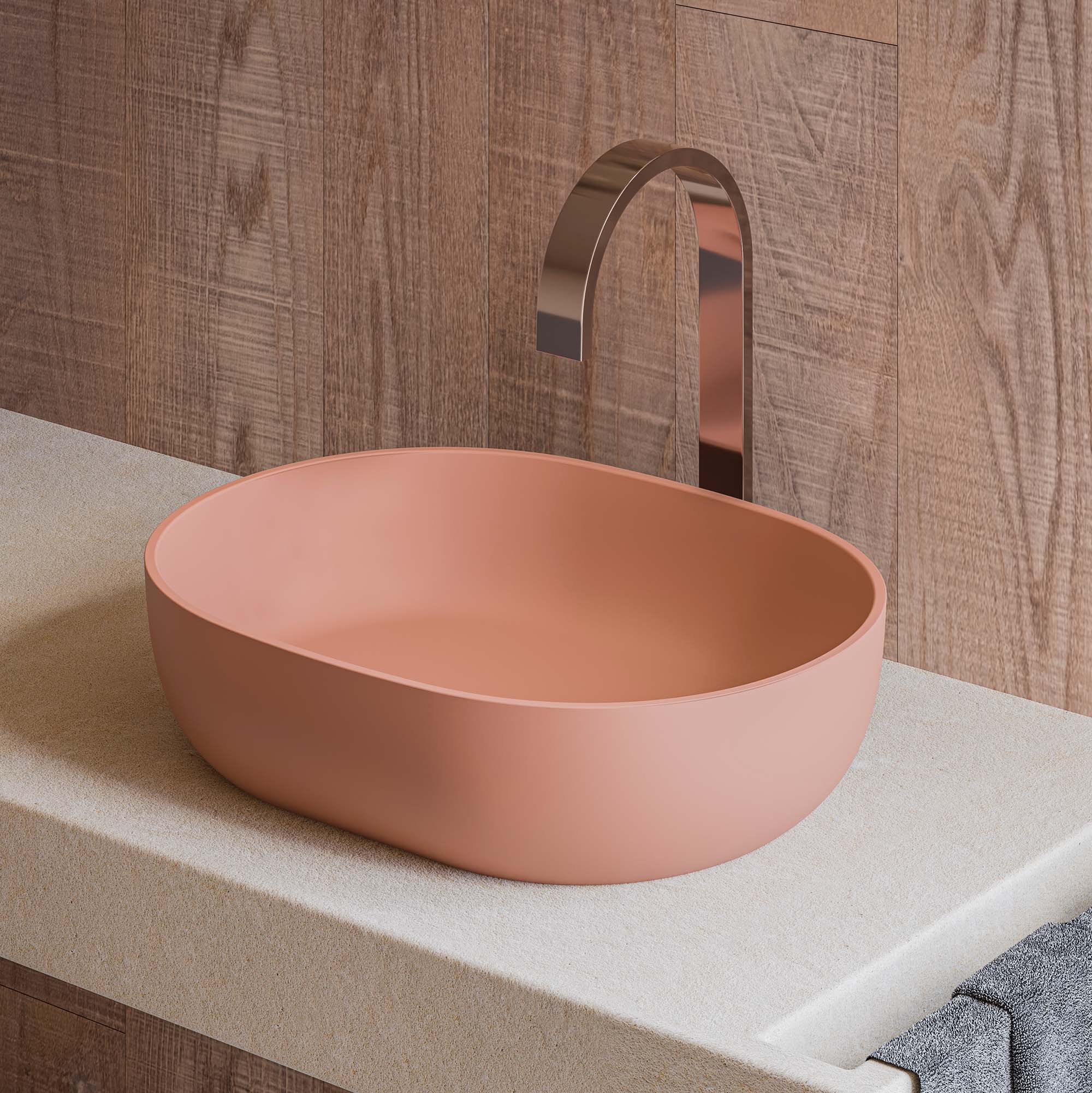 Sedona Clay Pink Solid Surface Sink