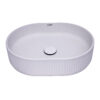 Ruvati 19 x 14 inch Fluted Vessel Bathroom Sink epiStone Solid Surface Modern Oval Matte White - RVB2819WH