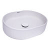 Ruvati 19 x 14 inch Fluted Vessel Bathroom Sink epiStone Solid Surface Modern Oval Matte White - RVB2819WH