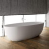 Ruvati 66-inch Matte White epiStone Solid Surface Oval Freestanding Bath Tub Canali - RVB6719WH Ruvati 66-inch Matte White epiStone Solid Surface Oval Freestanding Bath Tub Canali - RVB6719WH