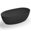 Ruvati 59-inch Matte Black epiStone Solid Surface Oval Freestanding Bath Tub Canali - RVB6744BK Ruvati 59-inch Matte Black epiStone Solid Surface Oval Freestanding Bath Tub Canali - RVB6744BK