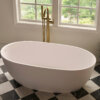 Ruvati 59-inch Matte White epiStone Solid Surface Oval Freestanding Bath Tub Canali - RVB6744WH