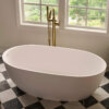 Ruvati 59-inch Matte White epiStone Solid Surface Oval Freestanding Bath Tub Canali - RVB6744WH