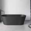 Ruvati 67-inch Black epiStone Solid Surface Oval Freestanding Bath Tub Omnia Matte - RVB6750BK