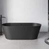 Ruvati 67-inch Black epiStone Solid Surface Oval Freestanding Bath Tub Omnia Matte - RVB6750BK