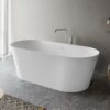 Ruvati 67-inch White epiStone Solid Surface Oval Freestanding Bath Tub Omnia Matte - RVB6750WH