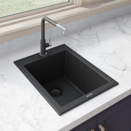 Black Drop-in Granite Composite Sink