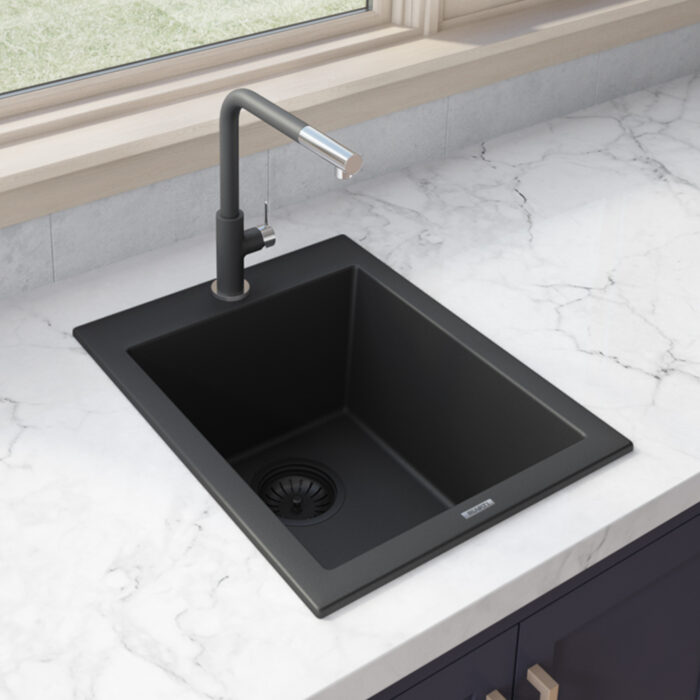 Black Drop-in Granite Composite Sink