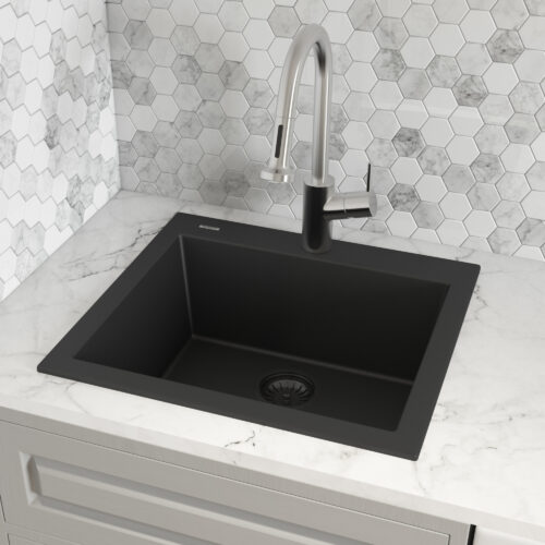 Midnight Black Granite Drop-in Sink