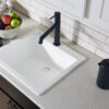 Ruvati 23 x 20 inch epiGranite Drop-in Topmount Granite Composite Single Bowl Kitchen Sink - Arctic White - RVG1023WH