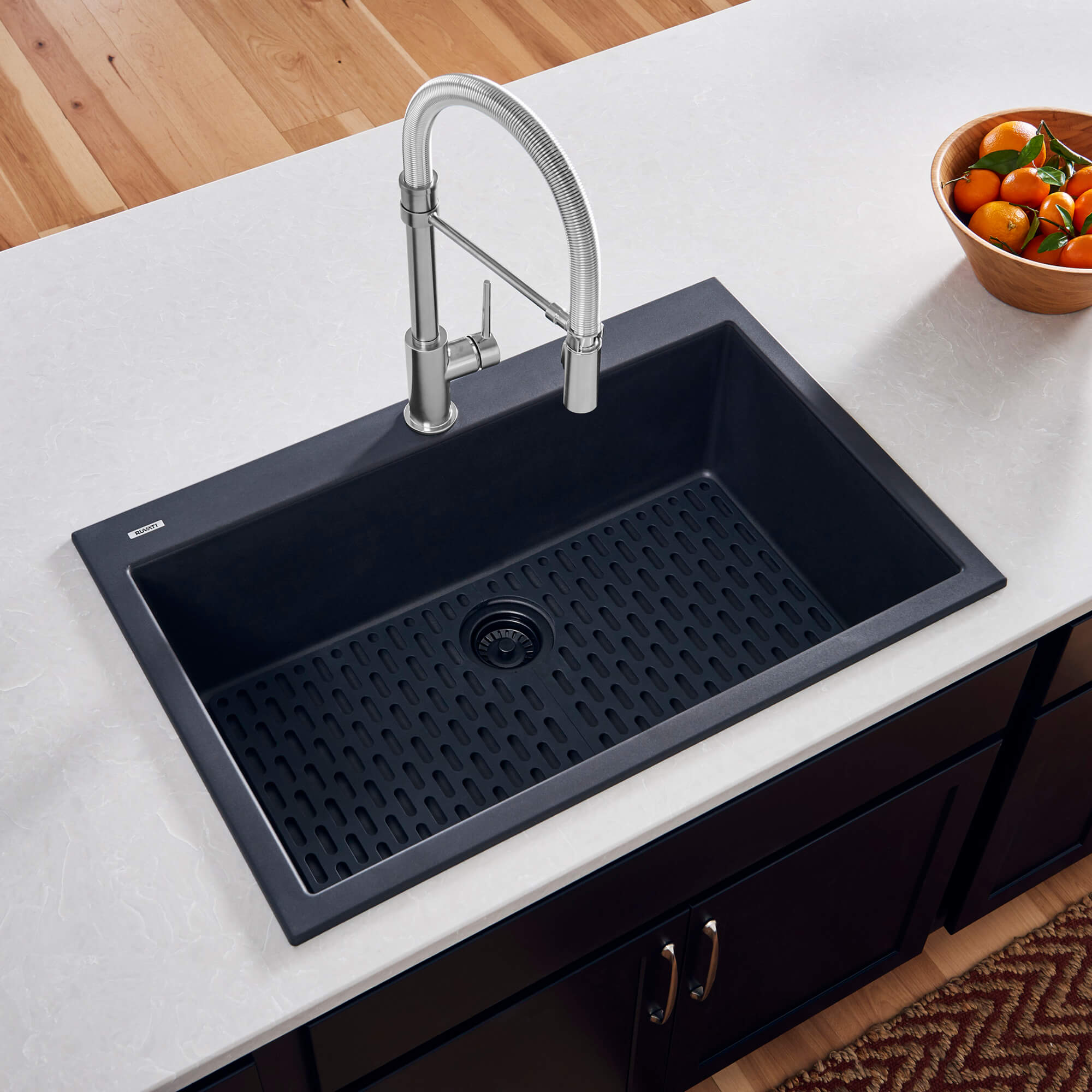 Black Drop-in Granite Composite Sink