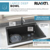 Ruvati 30 x 20 inch epiGranite Drop-in Topmount Granite Composite Single Bowl Kitchen Sink - Midnight Black - RVG1030BK