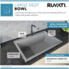 Ruvati 30 x 20 inch epiGranite Drop-in Topmount Granite Composite Single Bowl Kitchen Sink - Silver Gray - RVG1030GR