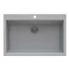 Ruvati 30 x 20 inch epiGranite Drop-in Topmount Granite Composite Single Bowl Kitchen Sink - Silver Gray - RVG1030GR