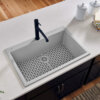 Ruvati 33 x 22 inch epiGranite Drop-in Topmount Granite Composite Single Bowl Kitchen Sink - Silver Gray - RVG1080GR