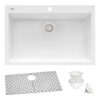 Ruvati 30 x 20 inch epiGranite Drop-in Topmount Granite Composite Single Bowl Kitchen Sink - Arctic White - RVG1030WH